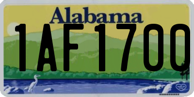 AL license plate 1AF1700