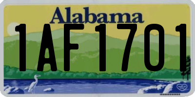 AL license plate 1AF1701