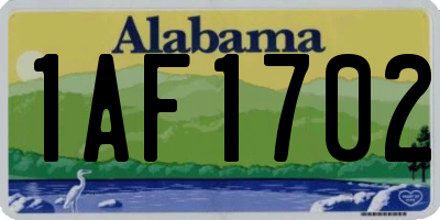 AL license plate 1AF1702