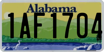 AL license plate 1AF1704