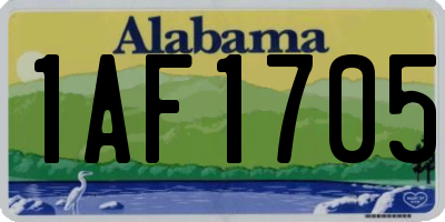 AL license plate 1AF1705