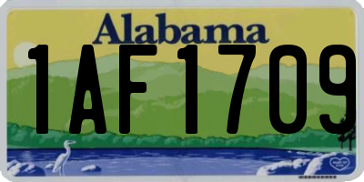AL license plate 1AF1709