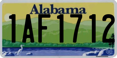 AL license plate 1AF1712