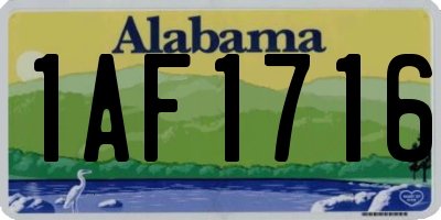 AL license plate 1AF1716