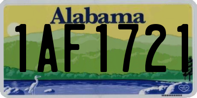 AL license plate 1AF1721