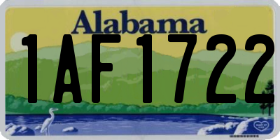 AL license plate 1AF1722