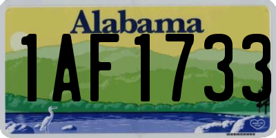 AL license plate 1AF1733