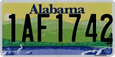 AL license plate 1AF1742