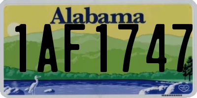 AL license plate 1AF1747