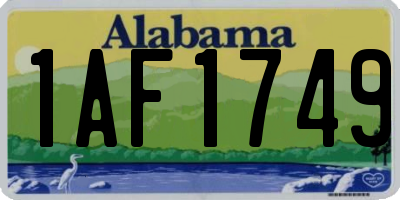 AL license plate 1AF1749