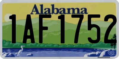 AL license plate 1AF1752