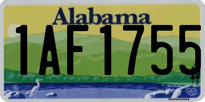 AL license plate 1AF1755