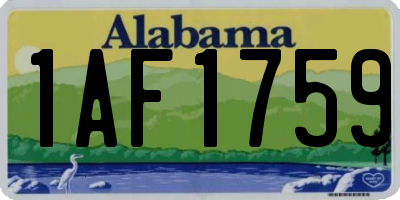 AL license plate 1AF1759