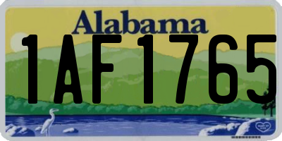AL license plate 1AF1765