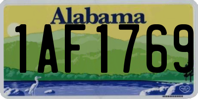 AL license plate 1AF1769