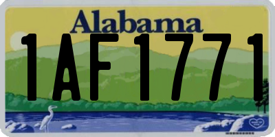 AL license plate 1AF1771