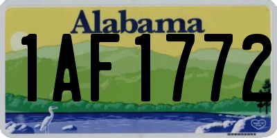 AL license plate 1AF1772