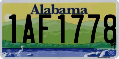 AL license plate 1AF1778