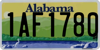 AL license plate 1AF1780