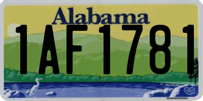 AL license plate 1AF1781