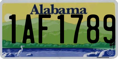 AL license plate 1AF1789