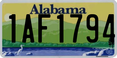 AL license plate 1AF1794