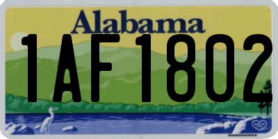 AL license plate 1AF1802
