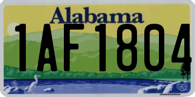 AL license plate 1AF1804