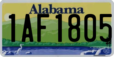 AL license plate 1AF1805