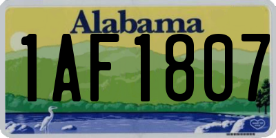 AL license plate 1AF1807
