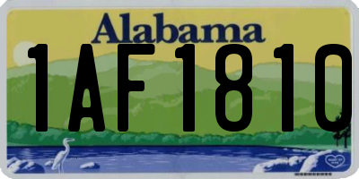 AL license plate 1AF1810