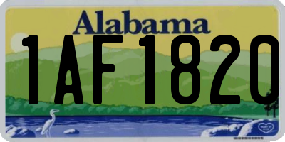 AL license plate 1AF1820