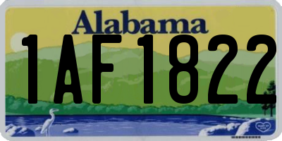 AL license plate 1AF1822