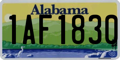 AL license plate 1AF1830