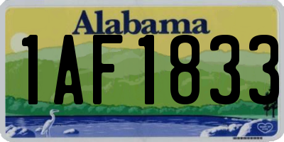 AL license plate 1AF1833