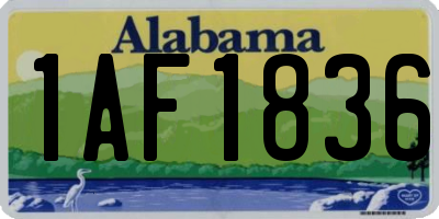 AL license plate 1AF1836