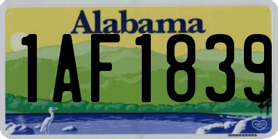 AL license plate 1AF1839