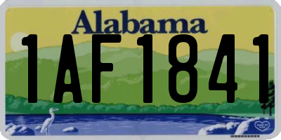 AL license plate 1AF1841