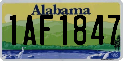 AL license plate 1AF1847
