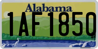 AL license plate 1AF1850