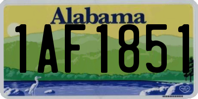 AL license plate 1AF1851