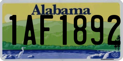 AL license plate 1AF1892