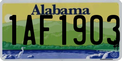 AL license plate 1AF1903