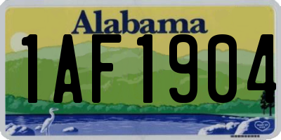 AL license plate 1AF1904