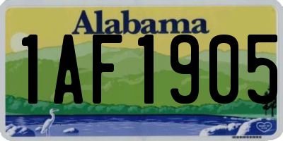 AL license plate 1AF1905
