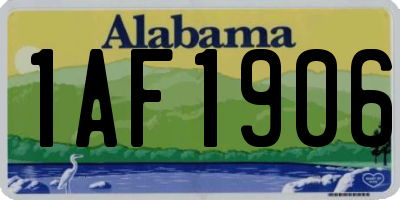 AL license plate 1AF1906