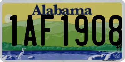 AL license plate 1AF1908