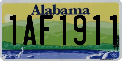 AL license plate 1AF1911
