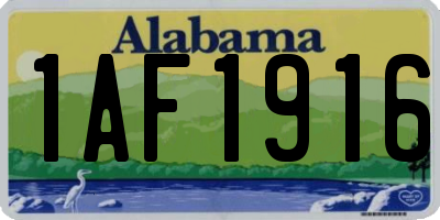 AL license plate 1AF1916