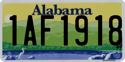 AL license plate 1AF1918